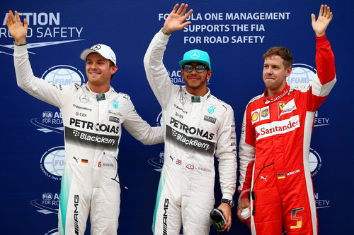 Lewis Hamilton con Sebastian Vettel y Nico Rosberg: los tres más rápidos en Sepang