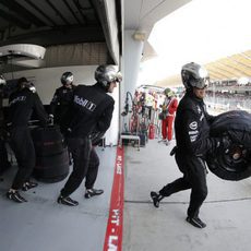 Los mecánicos de McLaren no tuvieron que hacer muchas paradas