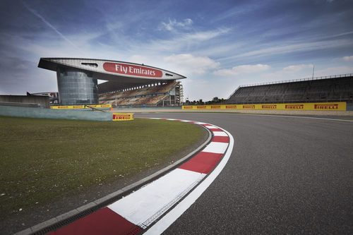 La primera y característica curva del Circuito de Shanghai