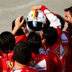 Alegría en Ferrari por el nuevo podio de Sebastian Vettel