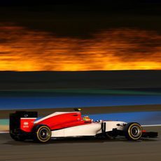 Roberto Merhi durante la clasificación en el circuito de Sakhir