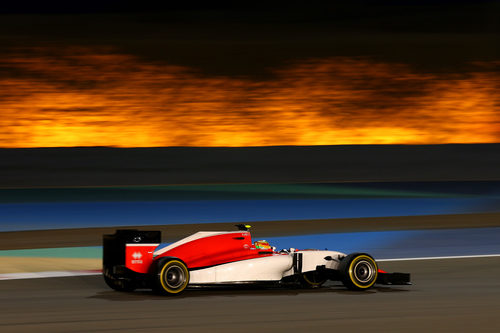 Roberto Merhi durante la clasificación en el circuito de Sakhir