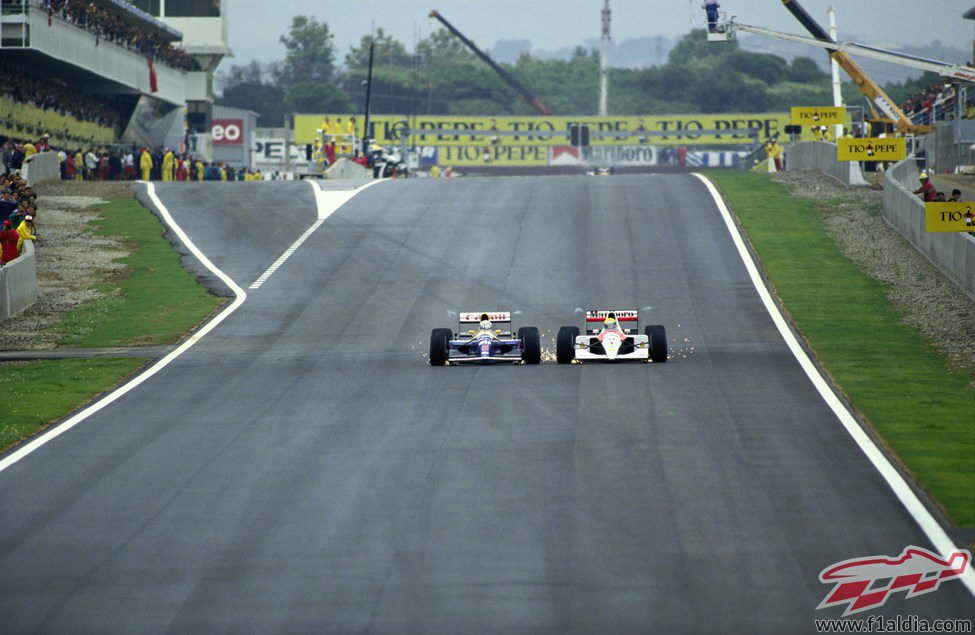 Nigel Mansell y Ayrton Senna