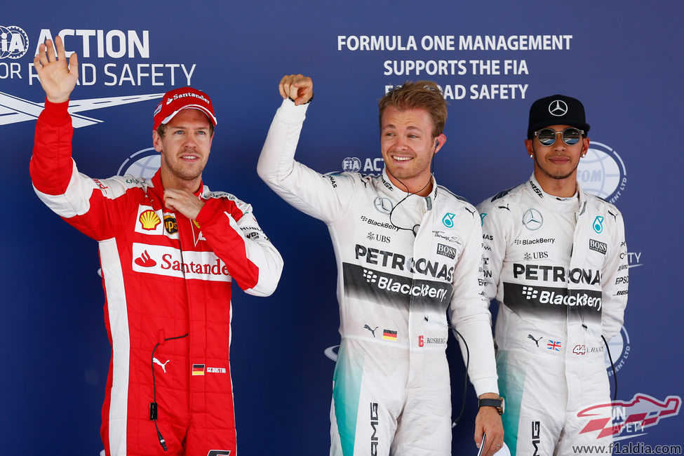 Rosberg, Hamilton y Vettel, los más rápidos en Montmeló