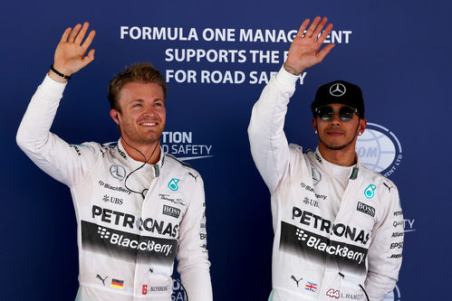 Rosberg y Hamilton firman una nueva primera fila para Mercedes