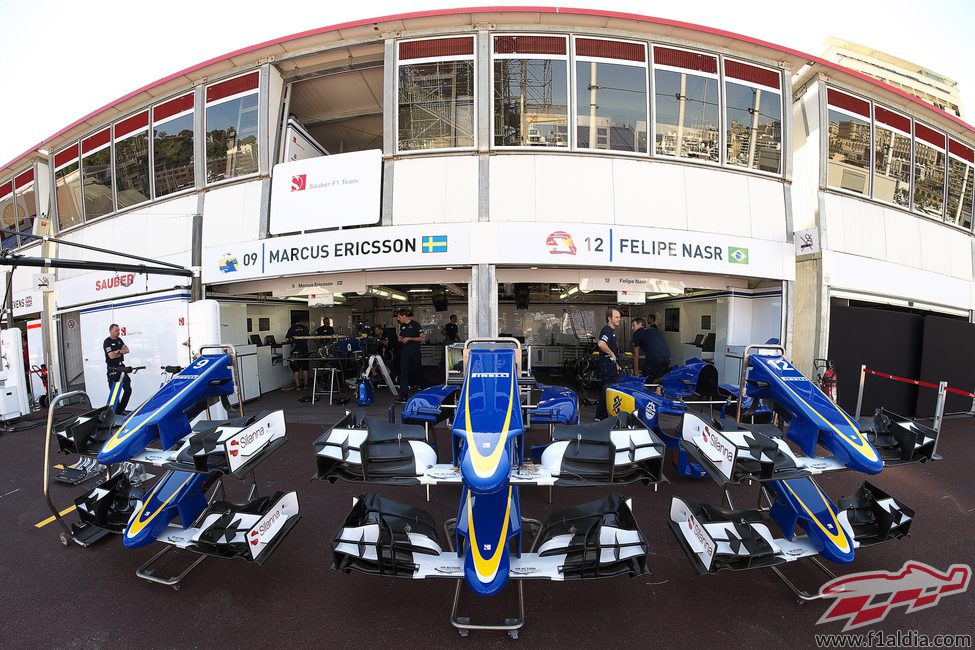 Alerones desplegados en Sauber