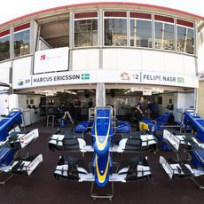 Alerones desplegados en Sauber