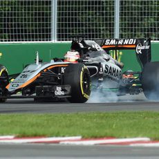 Nico Hülkenberg se pasa de frenada en Montreal