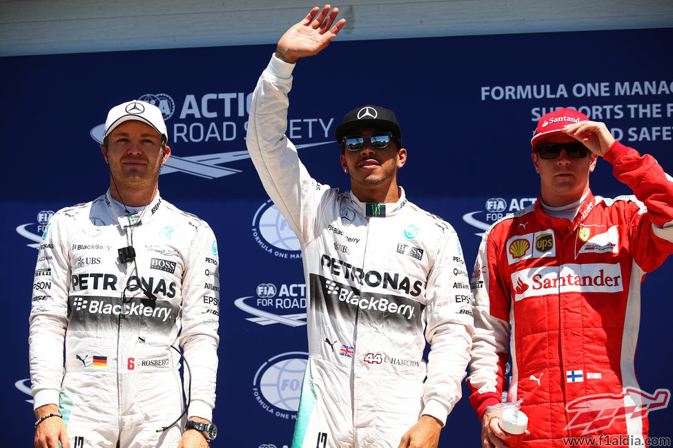 Hamilton, Rosberg y Räikkönen, los más rápidos en Montreal