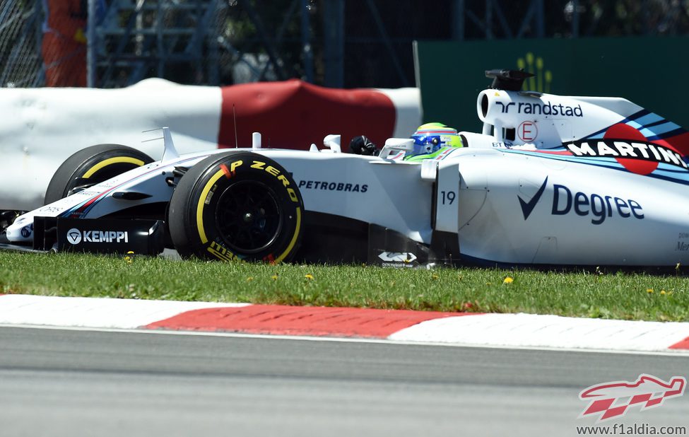 Salida de pista de Felipe Massa en Canadá