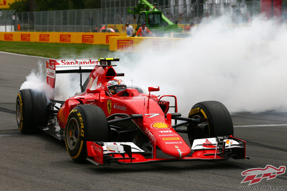 Trompo de Kimi Räikkönen en la carrera de Montreal