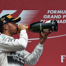 Lewis Hamilton celebra el GP de Canadá 2015