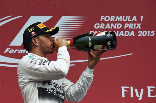 Lewis Hamilton celebra el GP de Canadá 2015