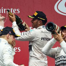 Hamilton, Rosberg y Bottas en el podio de Canadá