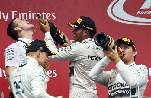 Hamilton, Rosberg y Bottas en el podio de Canadá