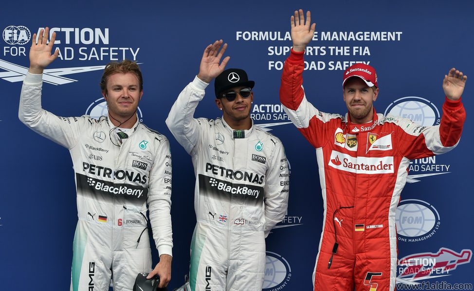 Lewis Hamilton, Nico Rosberg y Sebastian Vettel vuelan en Austria