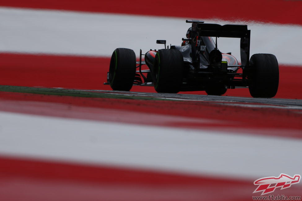 Stoffel Vandorne pilotando el MP4-30 en el primer día de test