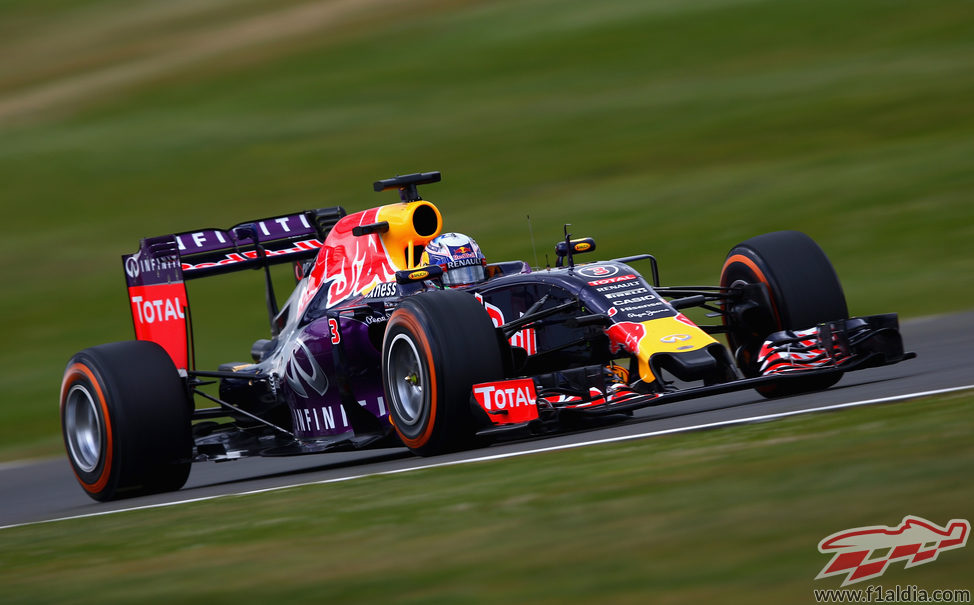 Ricciardo llevando su Red Bull al límite