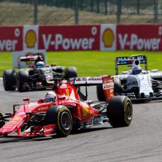 Sebastian Vettel rodando en posición de podio