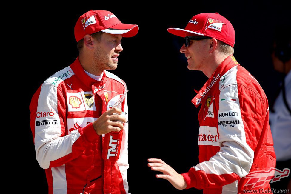 Gran actuación de Kimi Räikkönen y Sebastian Vettel
