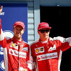 Ovaciones para Kimi Räikkönen y Sebastian Vettel