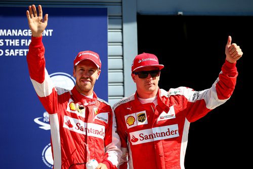 Ovaciones para Kimi Räikkönen y Sebastian Vettel