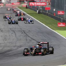 Romain Grosjean tuvo que abandonar en el GP de Italia 2015
