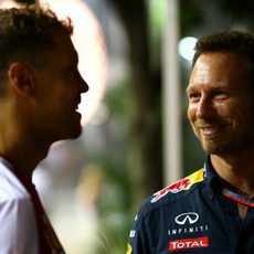 Sebastian Vettel con Christian Horner