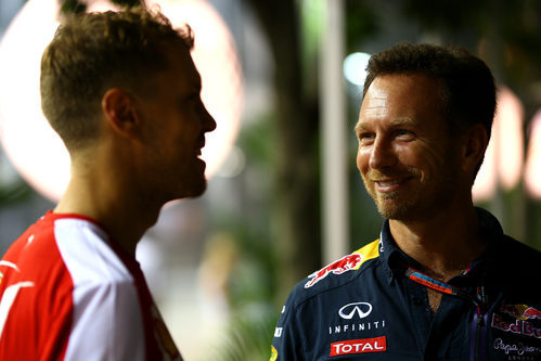 Sebastian Vettel con Christian Horner
