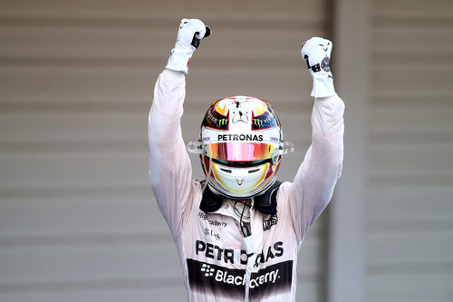 Inmensa alegría de Lewis Hamilton en Suzuka