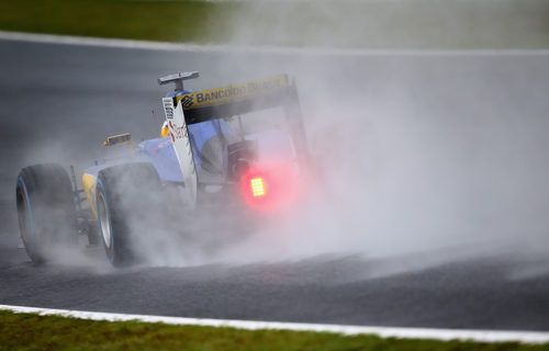 Marcus Ericsson sufriendo aquaplaning