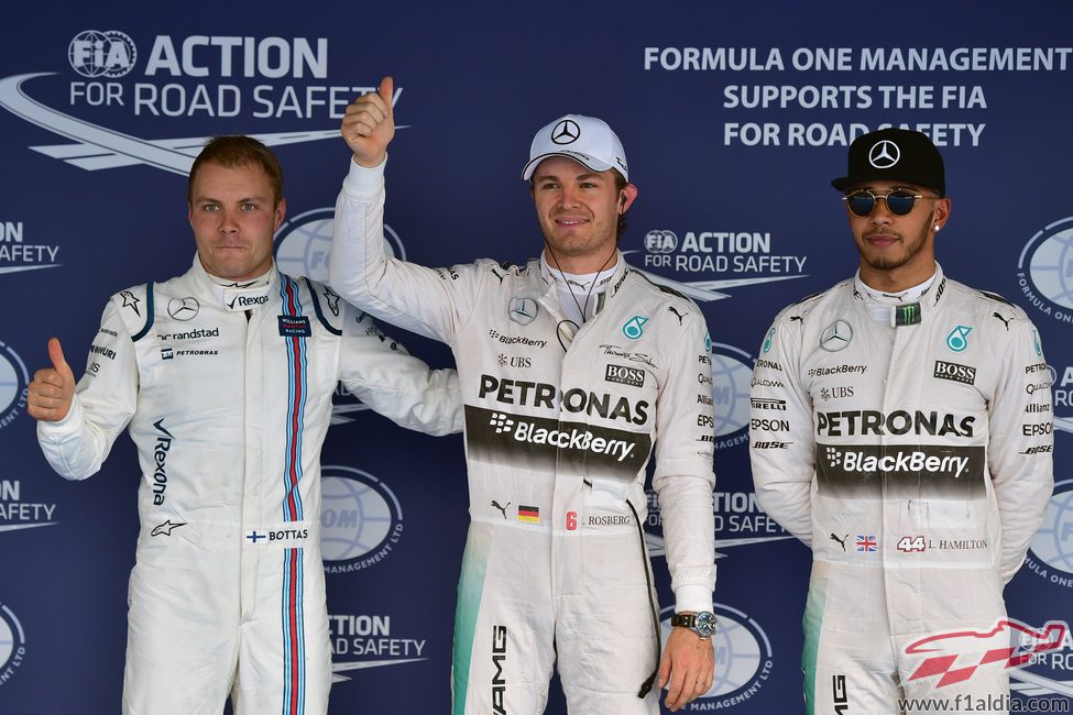Nico Rosberg, Lewis Hamilton y Valtteri Bottas los más rápidos