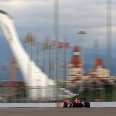 Daniel Ricciardo en la pista del GP de Rusia