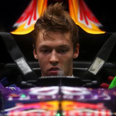 A pesar de a lluvia Daniil Kvyat pudo dar algunas vueltas al Circuito de las Américas