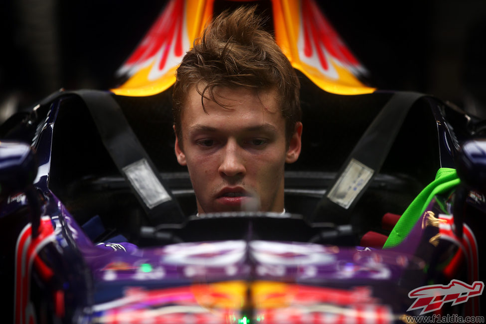 A pesar de a lluvia Daniil Kvyat pudo dar algunas vueltas al Circuito de las Américas