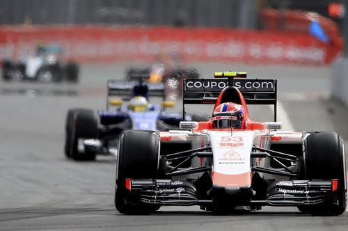 Alexander Rossi rueda en la clasificación del GP de México 2015