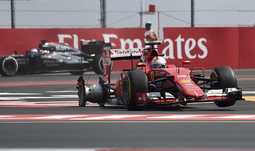 Pinchazo de Sebastian Vettel en México