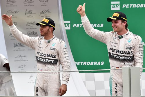 Lewis Hamilton y Nico Rosberg juntos de nuevo en el podio