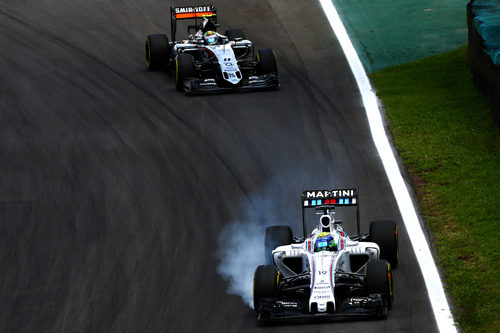 Sergio Pérez en la carrera de Interlagos