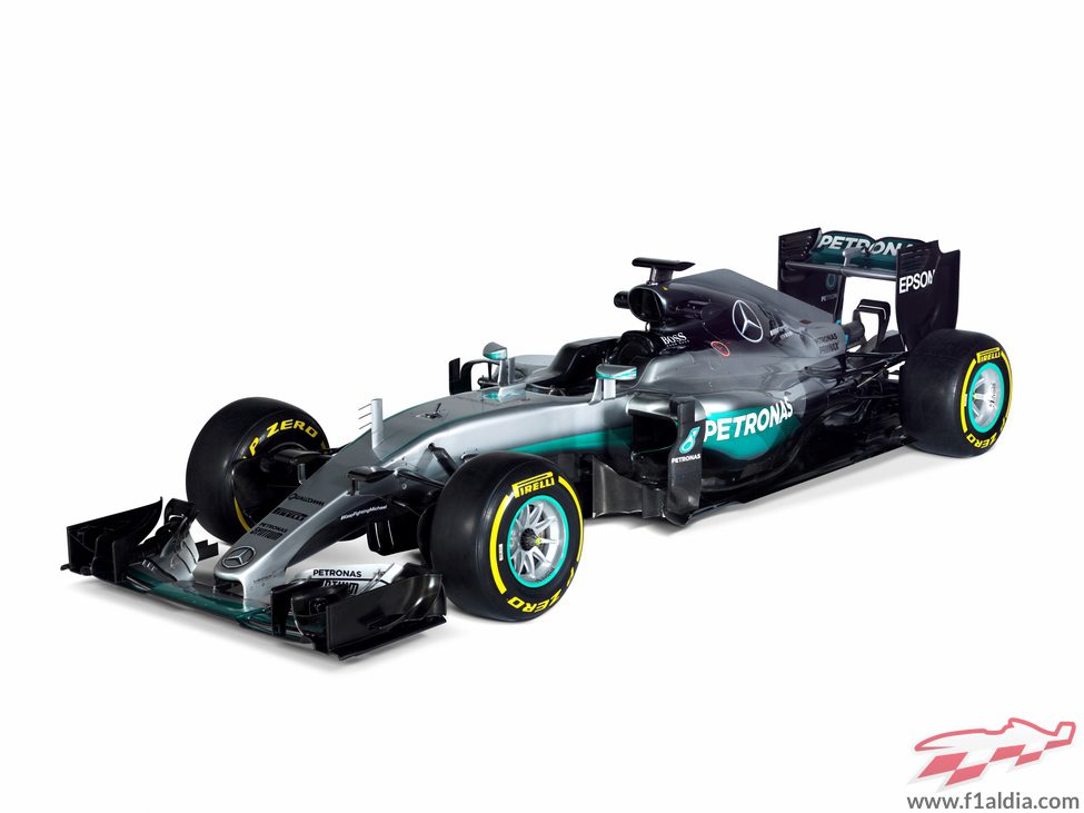 Mercedez-Benz F1 W07 HYBRID visión en perspectiva