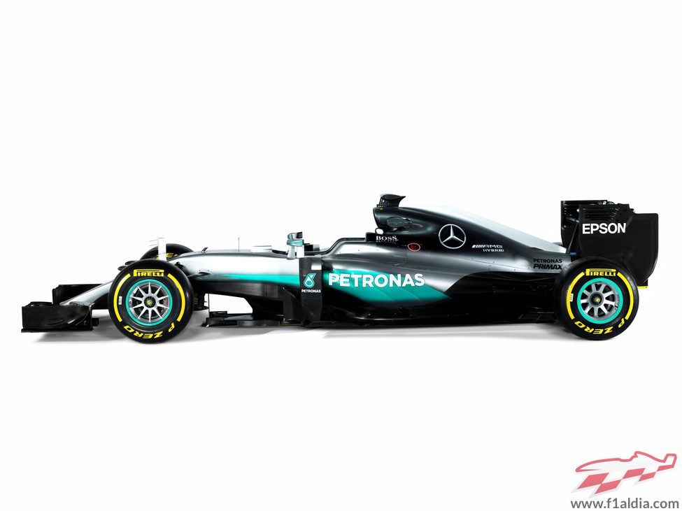 Mercedez-Benz F1 W07 HYBRID visión lateral