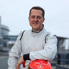 Michael Schumacher antes de su test de GP2