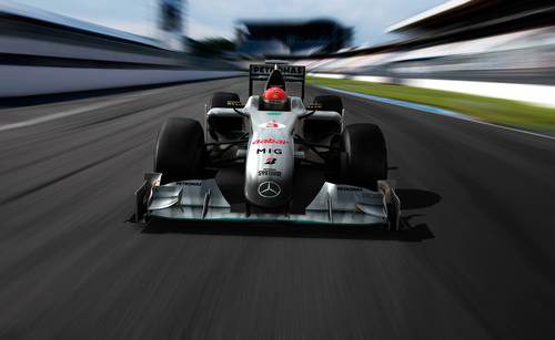 Recreación del monoplaza de 'Mercedes GP Petronas'