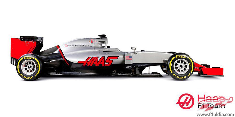 Haas VF16 visión lateral