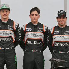 Nico Hülkenberg, Alfonso de Celis y Sergio Pérez