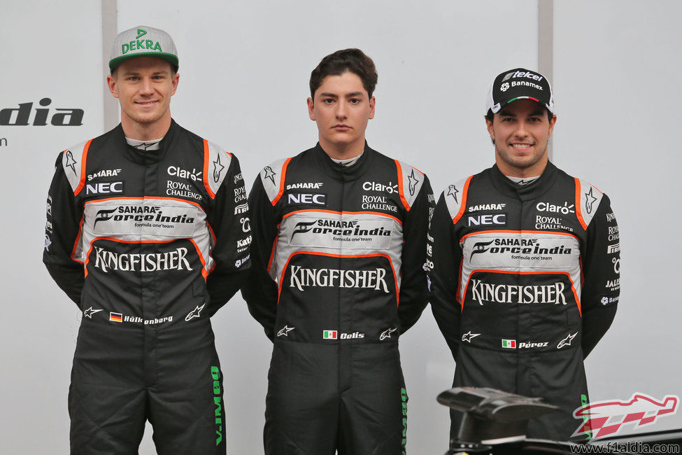 Nico Hülkenberg, Alfonso de Celis y Sergio Pérez