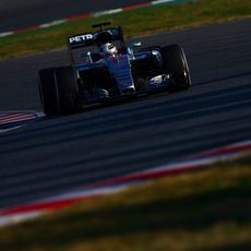 Lewis Hamilton ha rodado con el Mercedes por la tarde