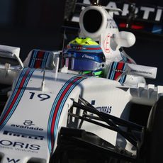 Primer plano de Felipe Massa en el FW38