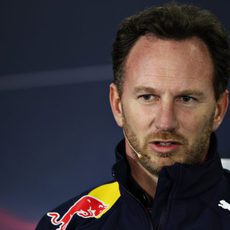 Christian Horner durante la rueda de prensa del viernes