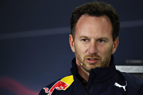 Christian Horner durante la rueda de prensa del viernes